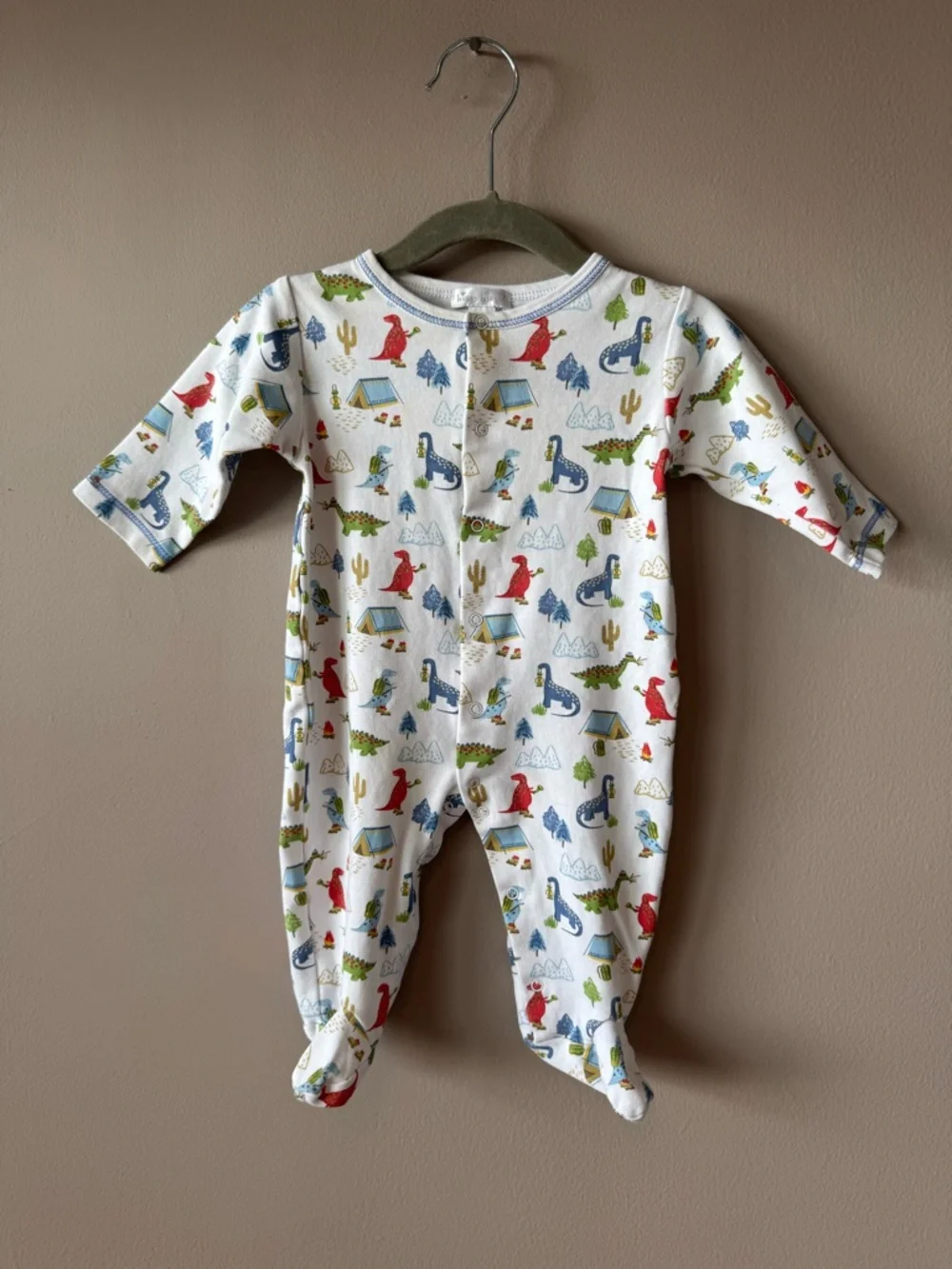 Kissy Kissy Dinosaur Camping Cactus Mountain Pima Cotton Sleeper 6-9 Months